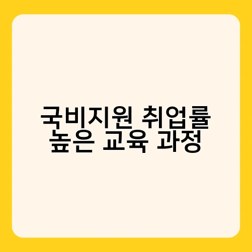 국비지원 취업률 높은 교육 과정 1